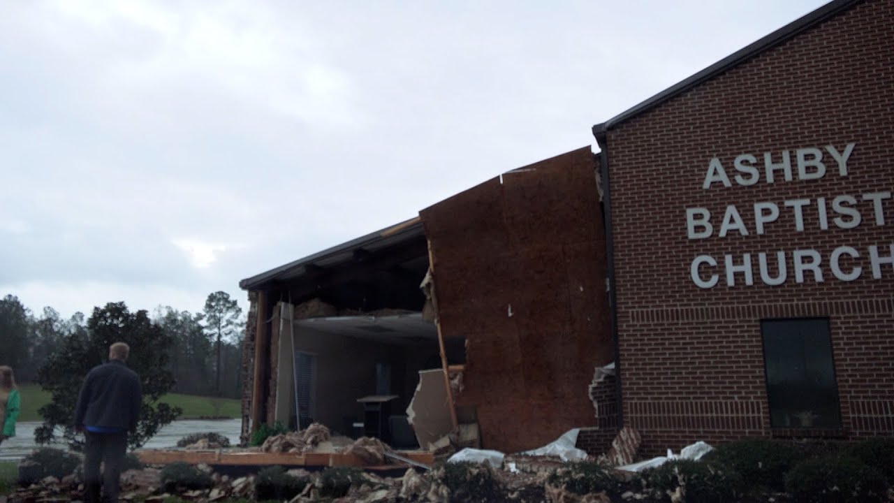 Wedge Tornado And Damaged Church, Tree's, Home's - Ashby, AL - 3/25/2021