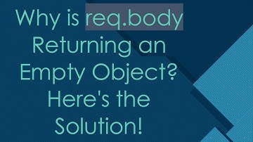 Why is req.body Returning an Empty Object? Here