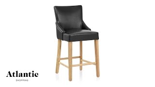 Magna Oak Faux Leather Stool