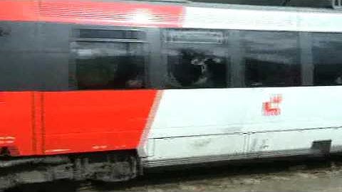 Modern passenger Train OBB,Austria Railways at Schwatz ,Aust