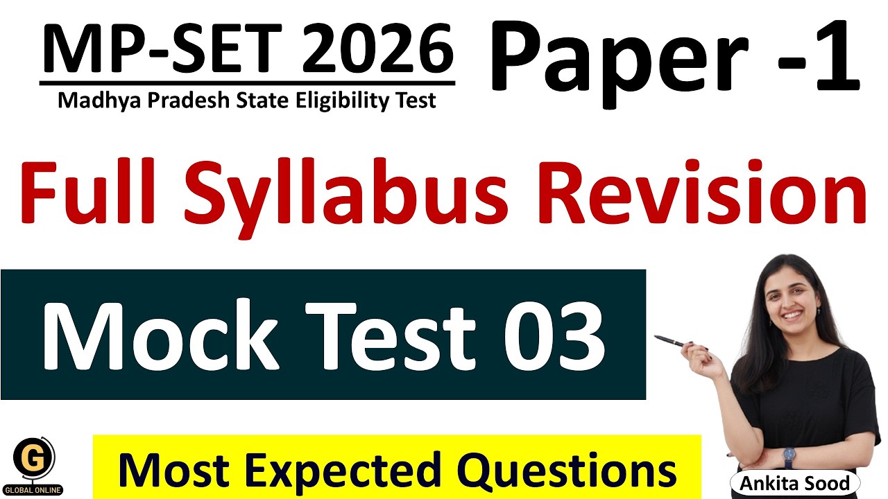 Full Syllabus Mock Test for Paper 1 MPSET 2026 | Madhya Pradesh SET Full Syllabus Revision