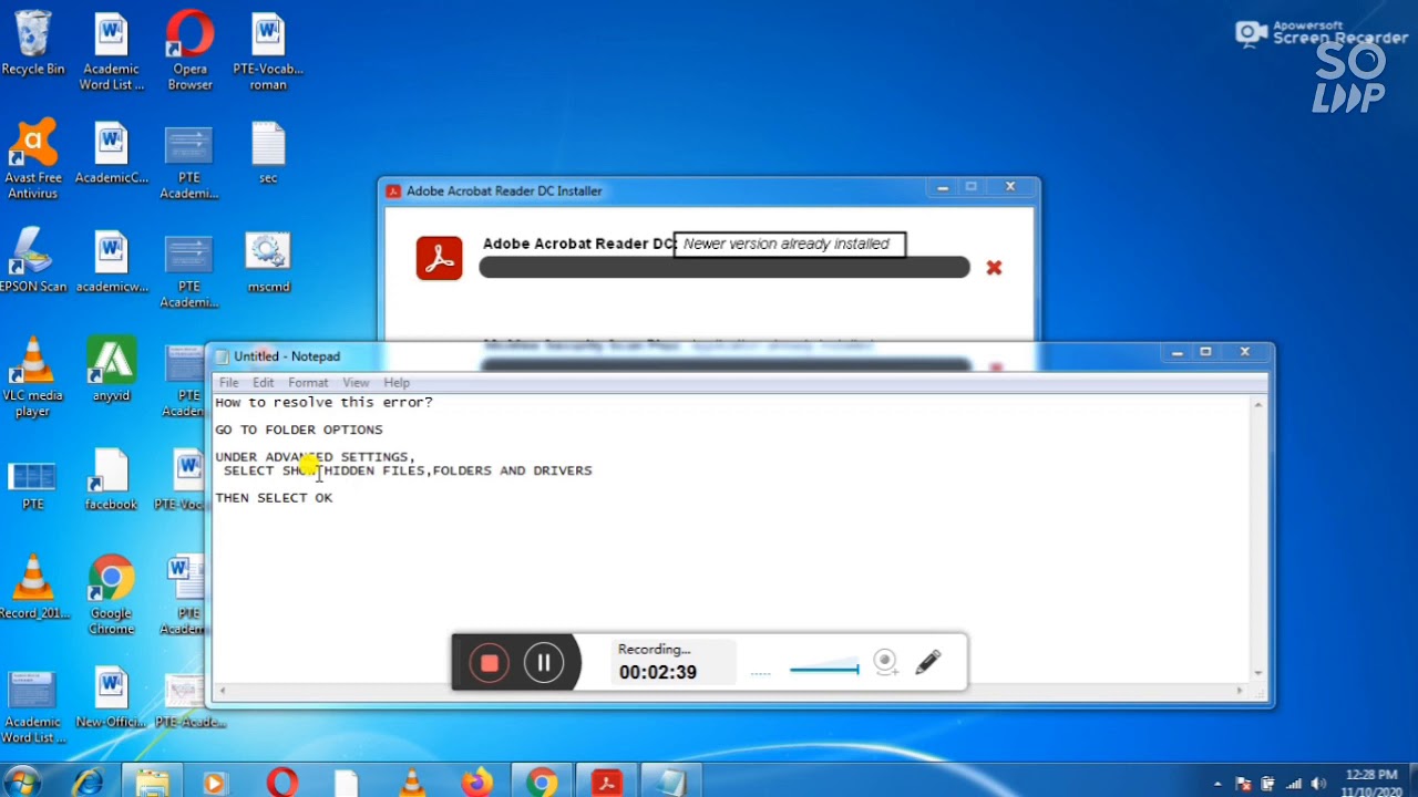 Newer version already installed adobe reader - YouTube