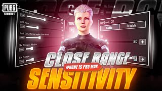 Best Sensitivity for iPhone 15 ProMax🔥Zero Recoil & Close Range Strongest Sensitivity | PUBG Mobile