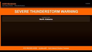 Severe Thunderstorm Warning - North Alabama - August 20, 2026