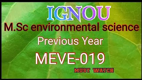 IGNOU| MSCENV| MEVE-019|previous year