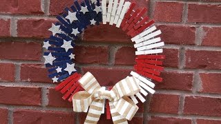 Clothespin Patriotic Wreath Tutorial