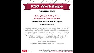 UNLV RSO Workshop - How Gaming Creates Leaders