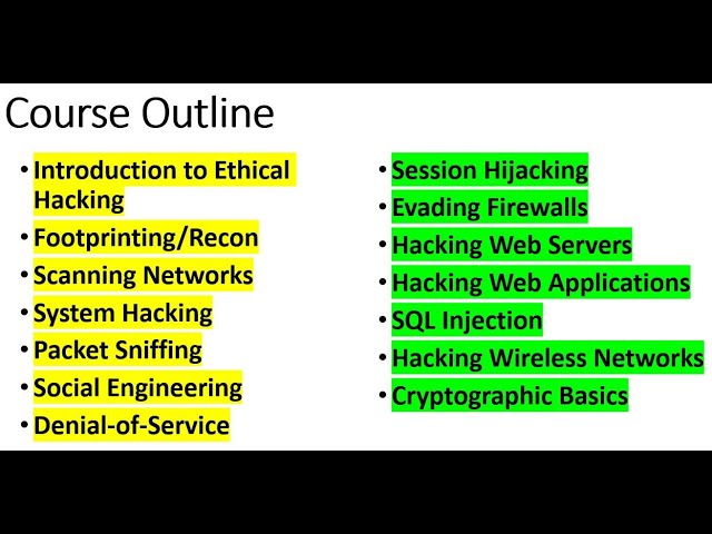 ethical hacking course structure