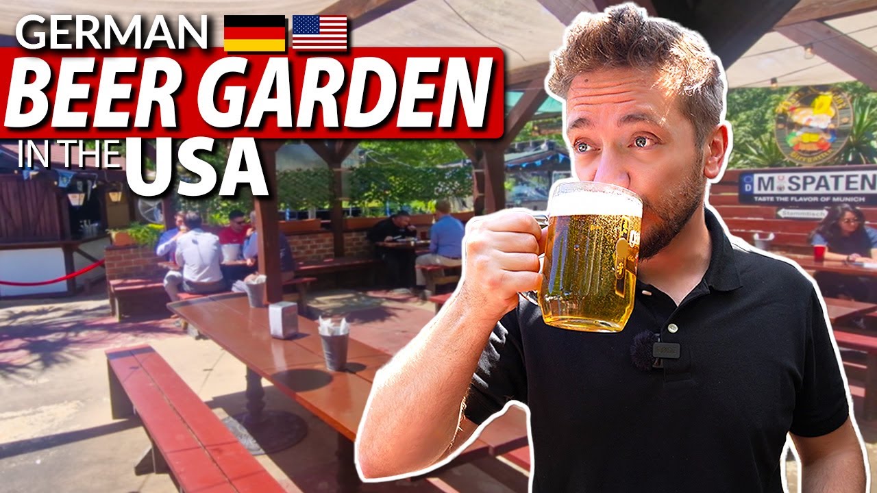 German Husband Visits a BEER GARDEN in the USA...