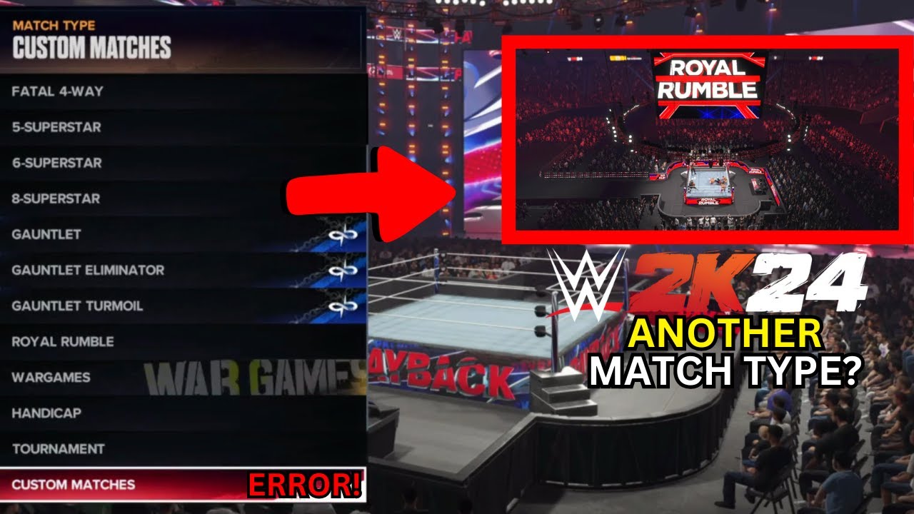 HIDDEN MATCH TYPE FOUND in WWE 2K24 for CUSTOM MATCHES but there is a ...