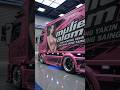 truk Hino 500 ,full custom pink metalik dengan stiker cantik.