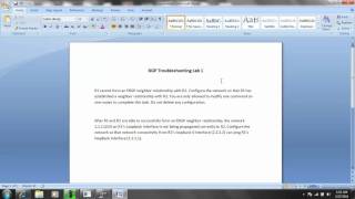 Border Gateway Protocol BGP Troubleshooting Lab 1