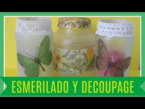 Esmerilado sobre plástico y con decoupage - Técnicas decorativas - DIY - Tutorial - Reciclado