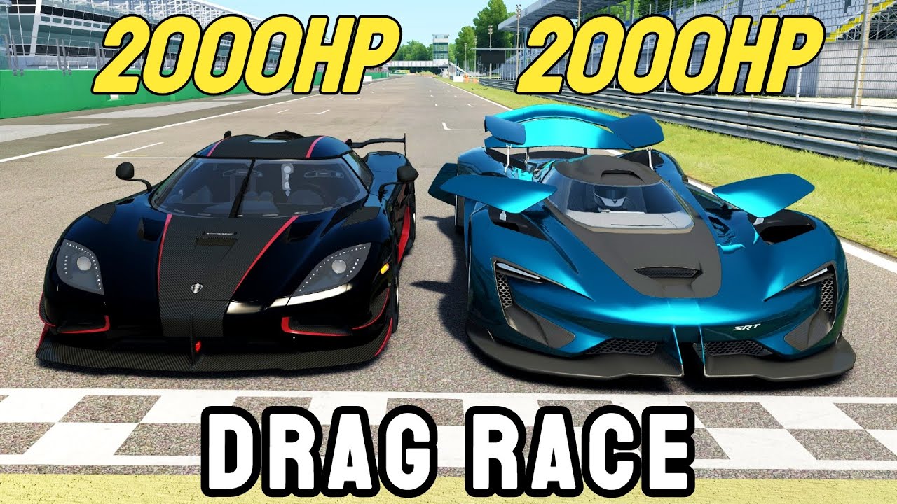 2000HP SRT TOMAHAWK VISION GT VS 2000HP KOENIGSEGG AGERA RSR DRAG RACE