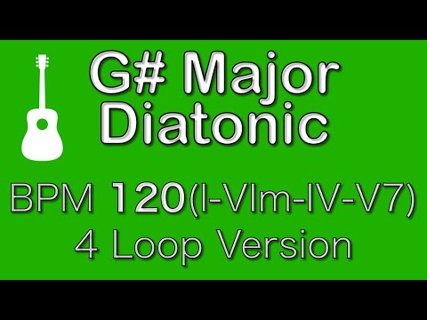 G#メジャーダイアトニックスケール練習(BPM120 コード① 4ループ) -G# major diatonic scale bpm120 code① 4Loop-