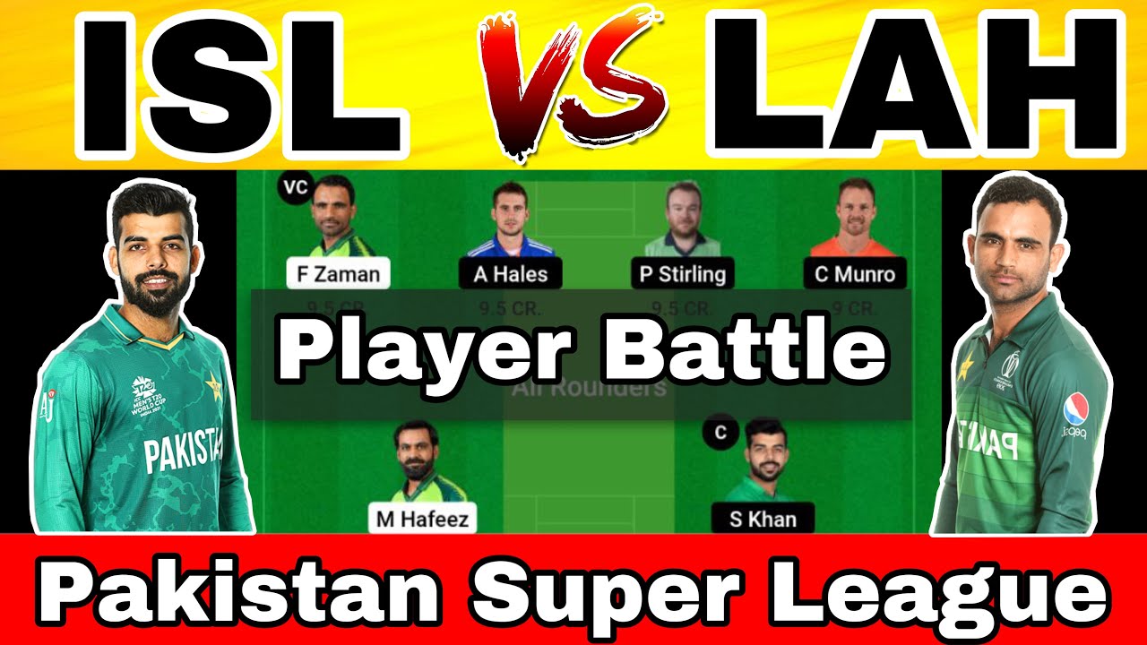 ISL vs LAH Dream11 Team Prediction | Islamabad United vs Lahore Qalandars, Pakistan Super League PSL