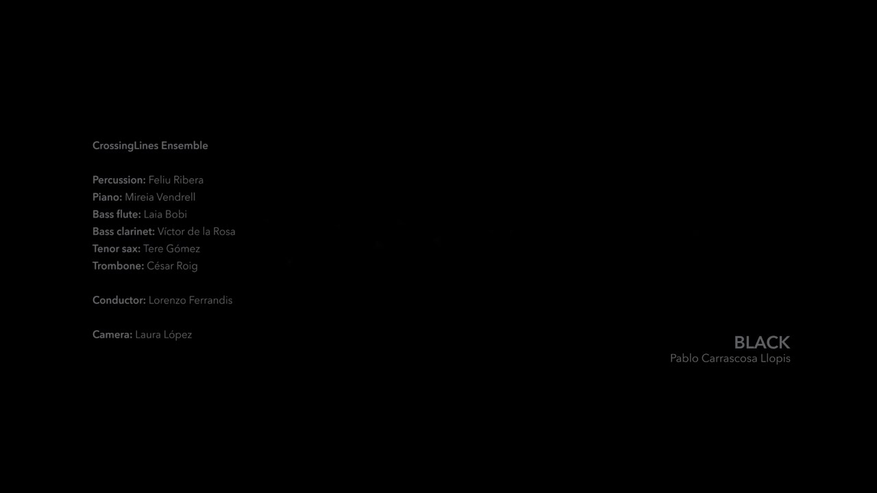 Carrascosa Black - 6 instruments, electronics and lights. CrossingLines ensemble, l´Auditori 2016