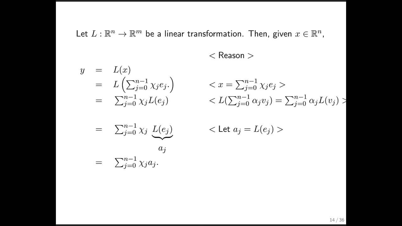 2.4.1 From Linear Transformations to Matrices
