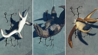 All Aquatic Reptiles Wall Breaking - Juric World Evolution 2