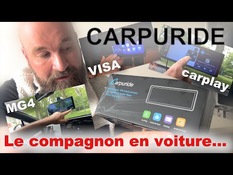 Carpuride CarPlay Sans Fil + Android Auto 10,26" Avec Dash Cam 4K - Écran Tactile HD Pour Voiture, Caméras Avant Et Arrière