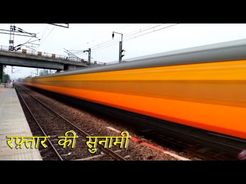 Morning 130 Kmph Trains Delhi Kanpur Line : THE RAJDHANI GANG + Vande Bharat EXPRESS + GARIBRATH