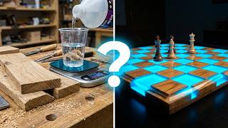 I Built a Glowing "Floating" Chess Board from Oak & Epoxy!