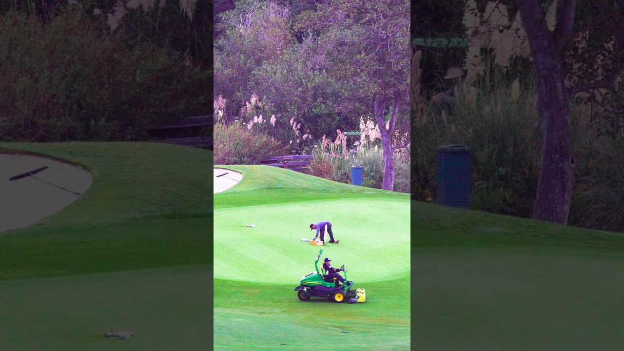 Crazy Lawn Mower!!! How Golf Courses really cut grass! Nuts pin movement! Come on!!!  #golf #extreme