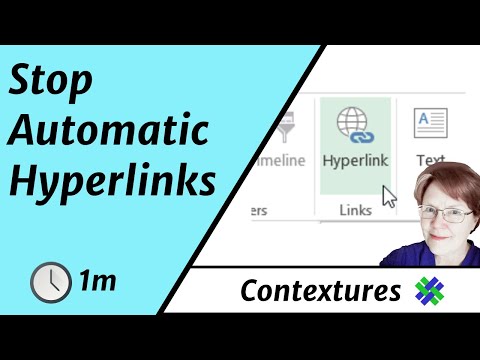 stop creating hyperlinks in excel