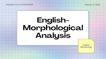 English-Morphological Analysis