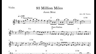 93 Million Miles - Partitura Violino