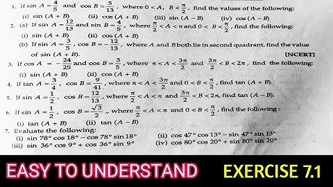class 11 maths | trigonometric ratios of compound angles | trigonometry class 11 | rd sharma ex 7.1