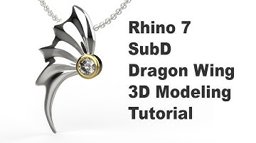 SubD Dragon Wing Pendant- 3D Modeling Tutorial with Rhino 7 #309
