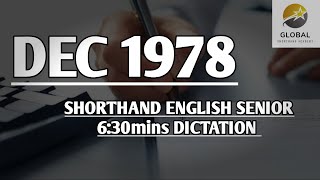 Dec 1978 Shorthand Dictation English Senior Speed 630Mins