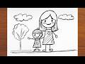 Happy Mother Day Drawing | With StickMan Drawing style