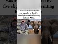 Trophy hunter’s last hunt: trampled by elephants. 🐘💀..#viral #trends #shorts