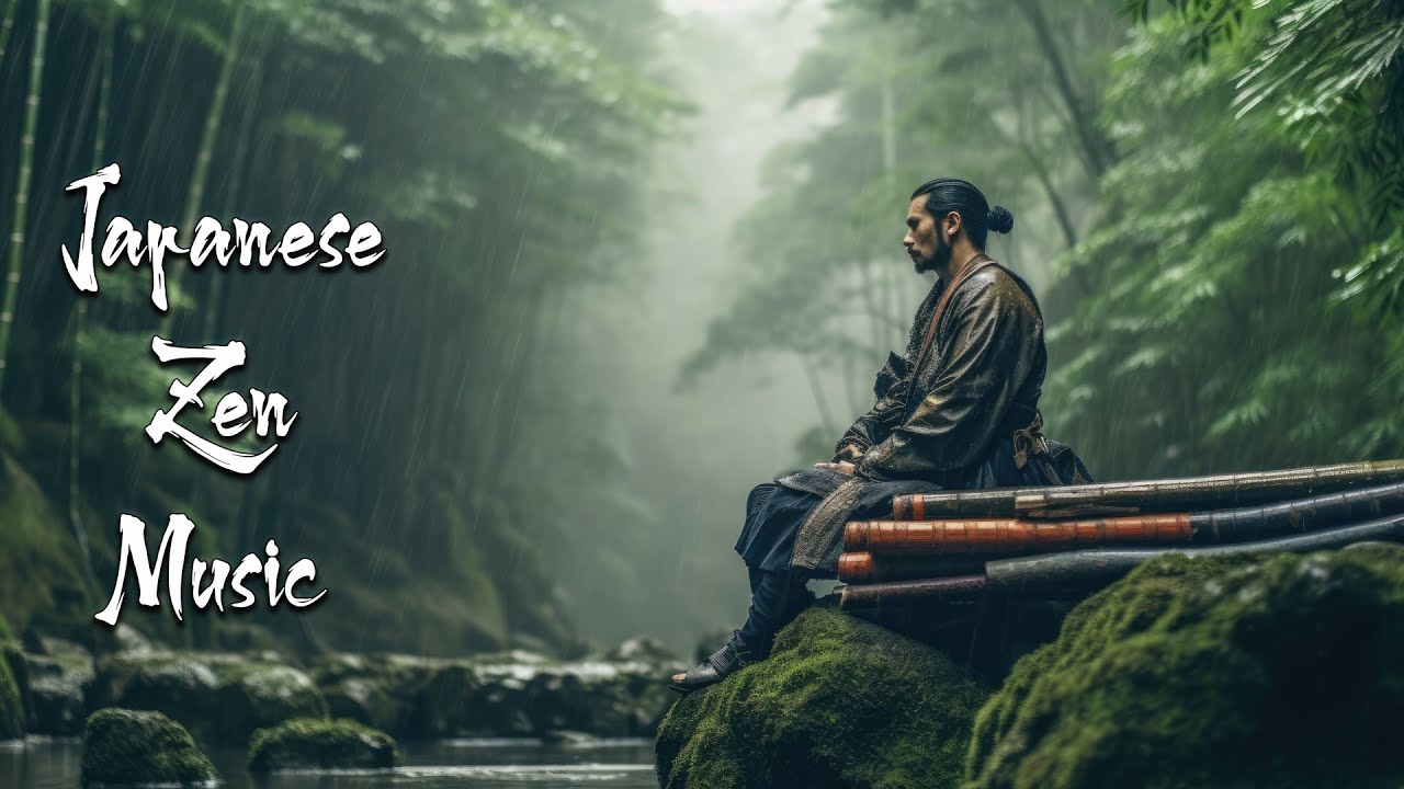 Rain day in the Bamboo Garden with Japanese Flute -  Japanese Zen Music For Soothing, Healing