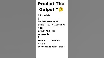 What is the Output of the following Code ? #programminglanguage c #c