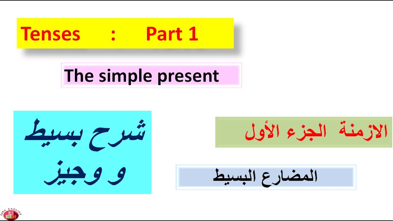 The present simple المضارع البسيط
