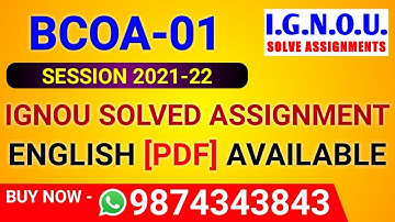 BCOA 1 Solved Assignment 2021-22 in English, BCOA-01 Solved Assignment 2022, BCOA 1 Assignment