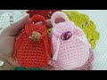 كروشيه   Crochet mini back pack( ميداليه أو شنطه توزيعات أو كيس نقود)