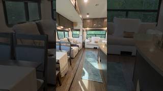 Remodeled / Facelift for 5th Wheel RV After photos of living/kitchen area. #rvmakeover #diycamper