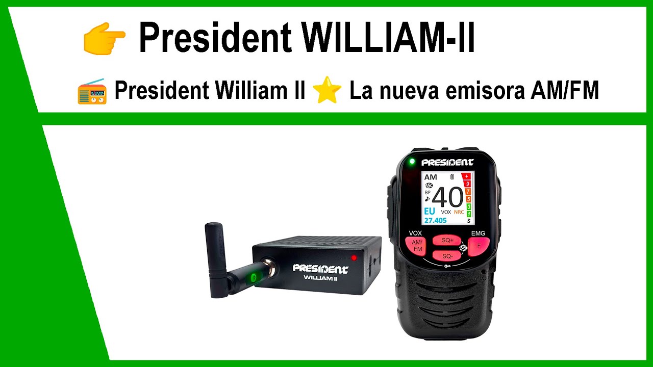 📻 Nueva President William II – La CB compacta con micrófono inalámbrico