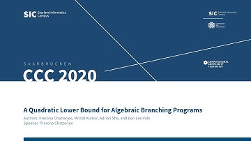 A Quadratic Lower Bound for Algebraic Branching Programs and Formulas - Prerona Chatterjee
