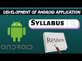 Development of Android Application Syllabus Review| Computer Science &amp; IT 6th Semester Bteup