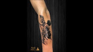 TIMELAPSE TATTOO - Angel forearm tattoo