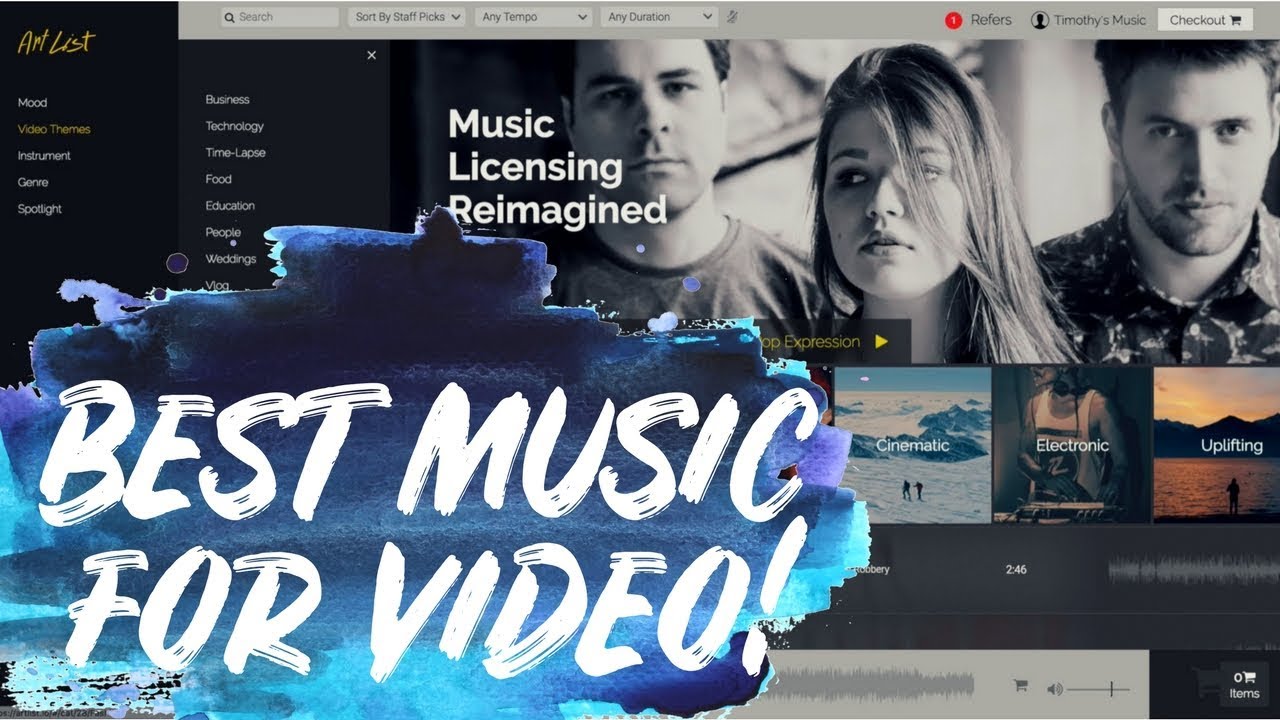 Best Music For YouTube Videos ArtList.io Review Music For Videos YouTube