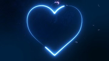 Neon Blue Love Poket Double Line Background Lights Animation Loop || @ZWorkStudio || Royalty Free.