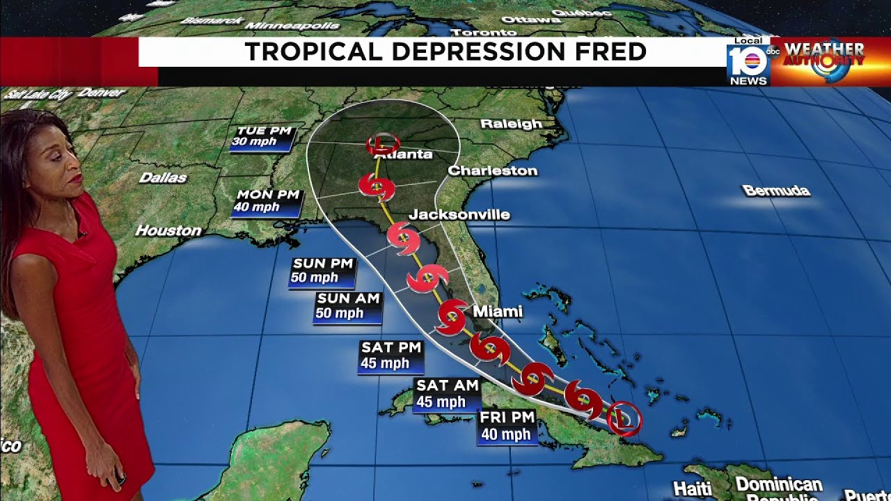 Tracking Fred: Storm remains poorly organized as it moves along ...