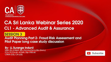 CL1 Audit Planning Part - 2  Fraud Risk Assessment and Pilot Paper long case / 26 Apr 2020 Part 3