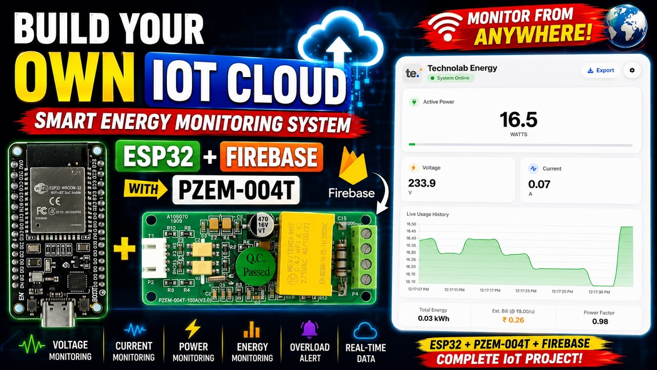 Build Your Own IoT Cloud with ESP32, Firebase & PZEM-004T | Smart ...
